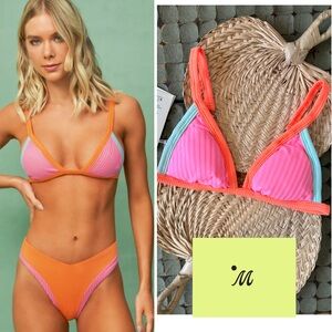 💦💦 MAAJI 💦💦 Bright Sea Pink Sierra Triangle Bikini Swim Top